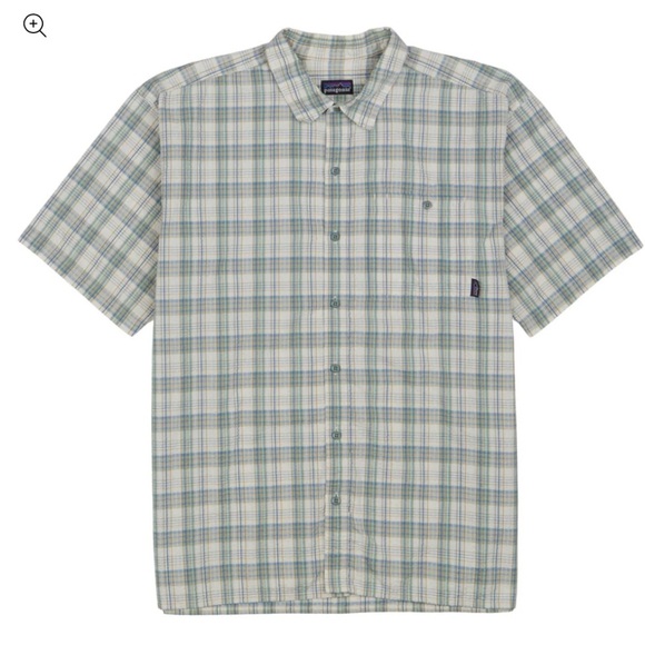 PATAGONIA Plaid Short-Sleeved Puckerware seersucker Shirt - L - Picture 3 of 11